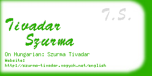 tivadar szurma business card